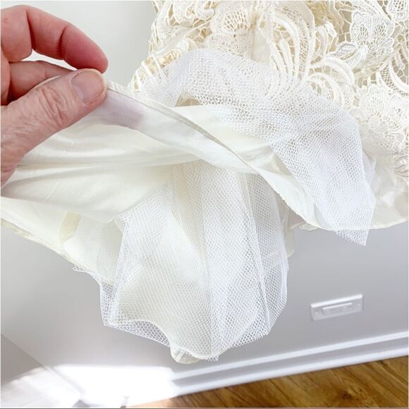 Aidan Mattox Cream Lace Overlay Women’s Fit/Flare Formal/Cocktail Dress Sz 4 - Picture 15 of 16